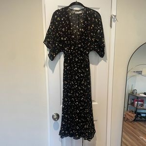 Reformation Floral Print Wrap Midi Dress